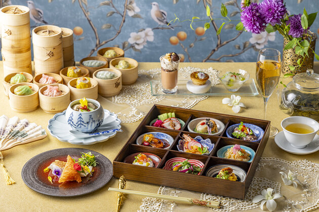 ヒルトン東京　中国料理「王朝」 乾杯ドリンク付き！<br>点心食べ放題＆10品特製料理「プレミアムランチ」